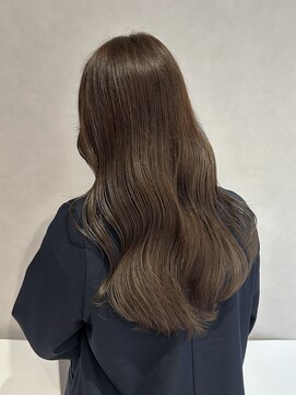 リアン バイ キートス(Lien by kiitos) くすみベージュ/ブリーチなし/顔まわりカット/透明感カラー