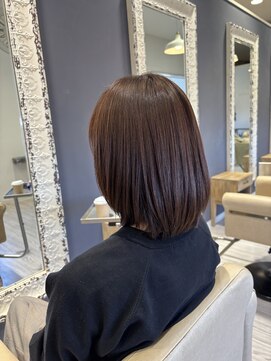 40代ミディアムボブ髪質改善酸性ストレート