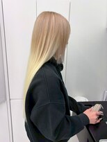 エニフォーイーストハム(Eni for eastham)&nbsp;【ビフォーアフター】エクステ/ホワイトブロンド/ストレートヘア