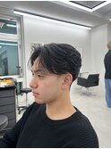 センターパート　フェザーパーマ　ニュアンスパーマ