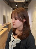 小辻 韓国風にも◎レイヤーカット×ブリーチなしベージュ