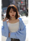 コテ巻き風パーマ/ロングヘア/大きめカール