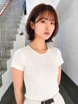 トリッカ シブヤ(TRICCA SHIBUYA)&nbsp;シースルーバング/丸みショートボブ/艶ブラウン/小顔ボブ