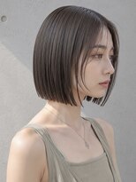 ヴェイン 渋谷(vain)&nbsp;コンパクトボブ シースルーバング 髪質改善 シアーグレージュ