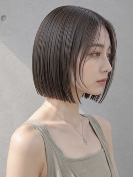 ヴェイン 渋谷(vain) コンパクトボブ シースルーバング 髪質改善 シアーグレージュ