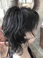 アレーン ヘアデザイン(Alaine hair design) 【NAOMI】カーリーウルフ×ブルーブラックカラー