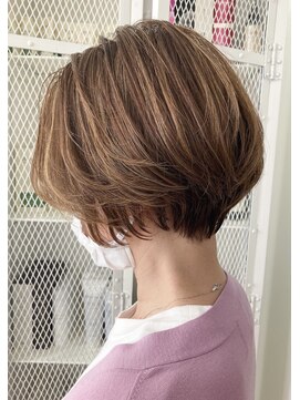 ヘッズ 本八幡店(HEADS) ミディアムヘア ショコラベージュ ボブルフ ベビーバング