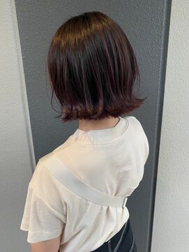 モルニ(MORNI) 髪質改善_マロンベージュ Aラインボブ かきあげ