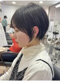 モードに大人可愛いダークアッシュイメチェンショートボブ