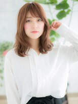 レアワンハナレ センター北美容院(lea/1 HANARE)&nbsp;センター北/髪質改善/斜めバング×ペールピンクのロブヘアc