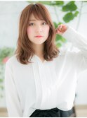 センター北/髪質改善/斜めバング×ペールピンクのロブヘアc