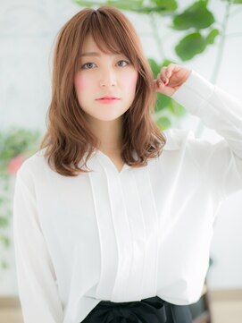 レアワンハナレ センター北美容院(lea/1 HANARE) センター北/髪質改善/斜めバング×ペールピンクのロブヘアc