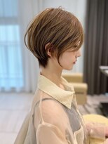 前髪なし小顔ひし形丸み耳掛け大人ショート20代30代40代50代＊