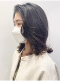 【モリオ松戸　石山】黒髪ミディアムレイヤーフェイスレイヤー