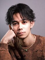 メンズサロン ゴールド 名古屋(GOALD) フェザーショート　ニュアンスパーマ　センターパート　毛流れ