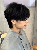 無造作センターパート/ウルフ/池袋メンズカット