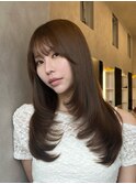 ハイレイヤー/ミディアム・ロング/20代/30代/顔周りレイヤー