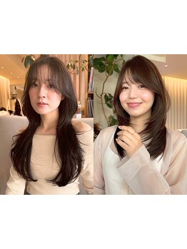 小顔の黄金比×ワンカールで決まる小顔レイヤーカットで垢抜け!!透明感イルミナカラーもおすすめ◎