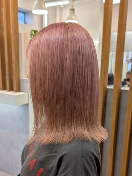 ポジ(poji) グレージュ 艶髪 髪質改善 ブリーチ ピンクベージュ 艶髪