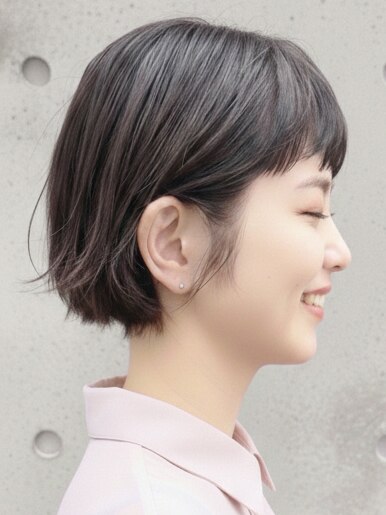 おしゃれな大人のミニボブ×ダークアッシュ ナチュラルヘア：L269302991