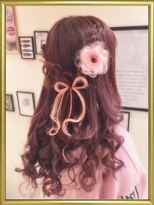 エヌ(N)&nbsp;編み込み☆お花☆リボンの贅沢ハーフアップ☆
