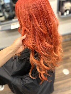 カット ハウス ボブ CUT HOUSE BOB ビビッドオレンジ×ロングウェーブ