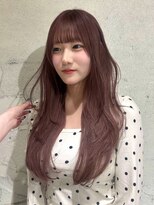 ヨーク(YOKE) 【YOKE】ピンクベージュレイヤーロングシャギーカット前髪顔周り