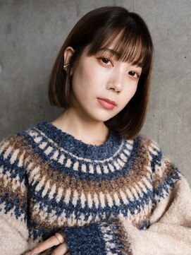 ホロン 池袋(HOLON) 池袋HOLON【ワンレンボブ/顎下ボブ/暗めカラー/グレージュ】