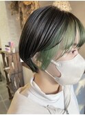 フェイスフレームミング/黒髪フェザーショート[加古川/加古川駅]