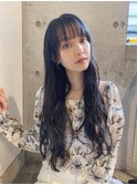 ダークカラーくすみカラー艶黒髪韓国風カール