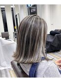 外ハネ×コントラストハイライト[倉敷][岡山][倉敷美容室]