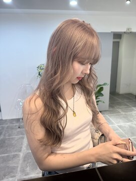 ペレ 栄店(PELE) デザインカラー/レイヤーカット/ウェットヘア/オリーブベージュ