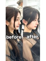 アマトウキョウ アユンチェ(AMA TOKYO×AYUNCHE) 前髪顔まわり韓国ヘアレイヤーカットサイドバンク2wayバンク韓国