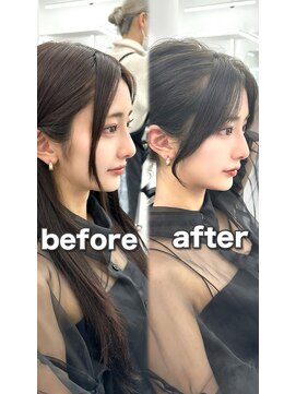 アマトウキョウ アユンチェ(AMA TOKYO×AYUNCHE) 前髪顔まわり韓国ヘアレイヤーカットサイドバンク2wayバンク韓国