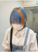 水色とオレンジ/カチューシャカラー