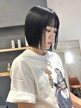 バートランド 白楽(Bertland) 島田/モードボブ 大人 髪質改善ストレート 黒髪 ぱっつん 艶髪