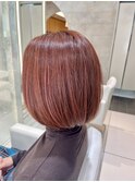 暖色系カラー 大人ボブ