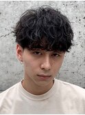 メンズシースルーマッシュニュアンスパーマシャドウパーマテテ風