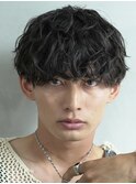 センターパートアクティブショートルーズパーマフェザーパーマ