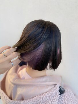 ヘアーリゾート ビッグアップ(hair resort Big up) チラッと見せるのがポイントよ！！パープルインナーカラー