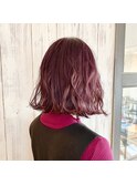 10代20代/ブリーチオンカラー/くすみピンク/外ハネ/ショートボブ