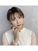 大人可愛い/外ハネボブ/ショートボブ/菱形スタイル