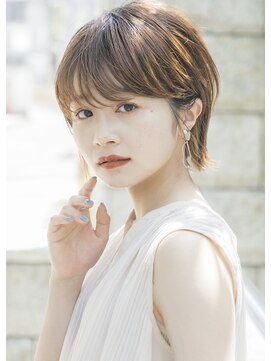 ガーデン タチカワ(garden tachikawa) 束感ショート×小顔立体カット×ヌーディベージュ