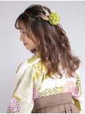 ミディアム・セミロングヘアー卒業式袴ハーフアップヘアセット