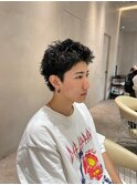 ツーブロックマッシュ/束感ショート/波巻き/ハイライト