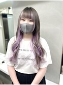 インナーカラー風シールエクステ80枚☆ラベンダーパープル
