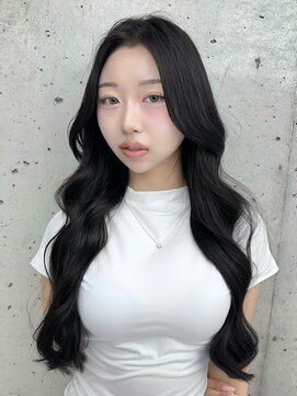 ビューブルー 亀戸錦糸町(VIEW BLUE) 美髪カールブルーブラック韓国レイヤーロングセミディ顔周り前髪