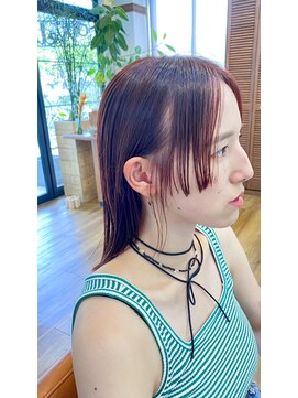 美容室 ウェル(Well) レッドブラウンカラー/顔周りカット