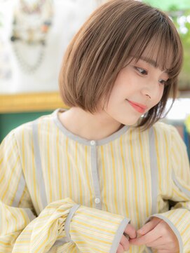 カバーヘア ブリス 上尾西口店(COVER HAIR bliss) ミルクティーアッシュ丸みボブマッシュウルフh3上尾20代30代40代