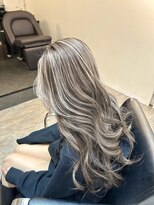 ブレンド 渋谷(BLend)&nbsp;前髪ハイライトカラーこなれミディイメチェンウェーブパーマ